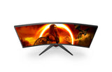AOC G2 CU34G2XE/BK LED display 86,4 cm (34") 3440 x 1440 pixel Wide Quad HD LCD Sort, Rød