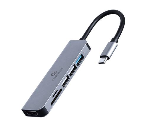 Gembird A-CM-COMBO6-02 laptop dock/port replicator Wired USB 3.2 Gen 1 (3.1 Gen 1) Type-C Grey