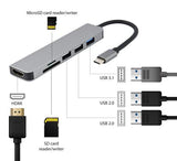 Gembird A-CM-COMBO6-02 laptop dock/port replicator Wired USB 3.2 Gen 1 (3.1 Gen 1) Type-C Grey