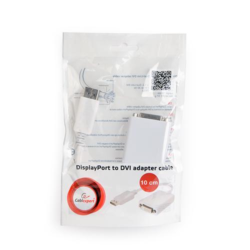 Gembird A-DPM-DVIF-03-W video cable adapter 0.1 m DisplayPort DVI Black