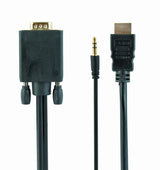 Gembird A-HDMI-VGA-03-10 video cable adapter 3 m HDMI + 3.5mm VGA (D-Sub) Black