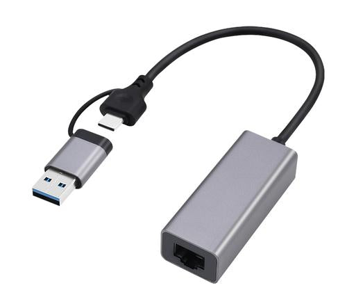 Gembird A-USB3AC-LAN2G-01 PowerLine network adapter 2500 Mbit/s Ethernet LAN Black, Grey 1 pc(s)