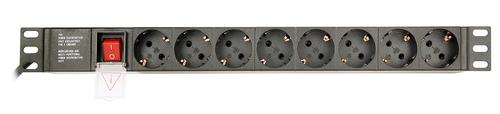 Gembird EG-PDU-014-C14 power distribution unit (PDU) 8 AC outlet(s) 1U Black