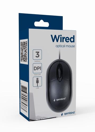 Gembird MUS-U-01 mouse Ambidextrous USB Type-A Optical 1000 DPI