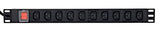 Gembird Power Distribution Unit PDU 10pcs C13 Sockets 1U 16A C19 Plug 2m Cable