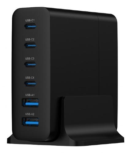 Gembird TA-UC-2A4C-PD75-01-BK mobile device charger Universal Black AC Fast charging Indoor