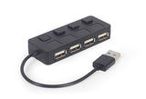 Gembird UHB-U2P4-05 interface hub USB 2.0 Type-A Black