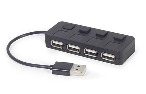 Gembird UHB-U2P4-05 interface hub USB 2.0 Type-A Black