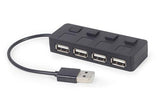 Gembird UHB-U2P4-05 interface hub USB 2.0 Type-A Black