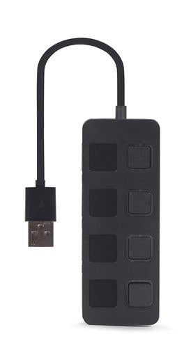 Gembird UHB-U2P4-05 interface hub USB 2.0 Type-A Black