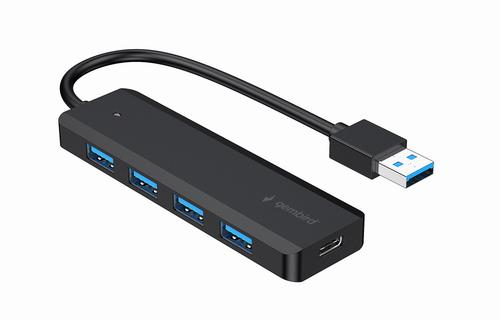 Gembird UHB-U3P4P-02 interface hub USB 3.2 Gen 1 (3.1 Gen 1) Type-A 5000 Mbit/s Black
