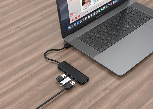 Gembird UHB-U3P4P-02 interface hub USB 3.2 Gen 1 (3.1 Gen 1) Type-A 5000 Mbit/s Black