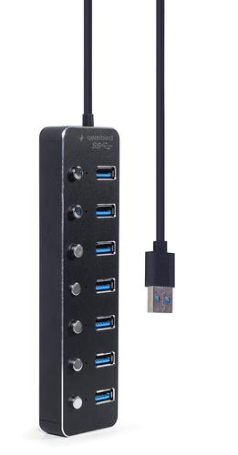 Gembird UHB-U3P7P-01 interface hub USB 3.2 Gen 1 (3.1 Gen 1) Type-A 5000 Mbit/s Black