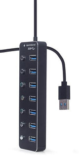 Gembird UHB-U3P7P-01 interface hub USB 3.2 Gen 1 (3.1 Gen 1) Type-A 5000 Mbit/s Black