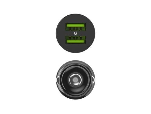 Green Cell GC CADM-GC-36AA - USB-Ladegeraet 36 W 2x USB-A schwarz Flashlight, GPS, Headphones, Mobile phone, Navigator, Other, Portable speaker, Power bank, Smartphone, Smartwatch, Tablet, Telephone, Universal Black Cigar lighter Fast charging Auto,