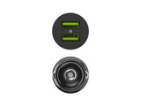 Green Cell GC CADM-GC-36AA - USB-Ladegeraet 36 W 2x USB-A schwarz Flashlight, GPS, Headphones, Mobile phone, Navigator, Other, Portable speaker, Power bank, Smartphone, Smartwatch, Tablet, Telephone, Universal Black Cigar lighter Fast charging Auto,