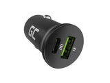 Green Cell GC CADM-GC-38AC - USB-Ladegeraet 38 W 1x USB-C USB-A schwarz Flashlight, GPS, Headphones, Mobile phone, Navigator, Other, Portable speaker, Power bank, Smartphone, Smartwatch, Tablet, Universal Black Cigar lighter Fast charging Auto, Indoo