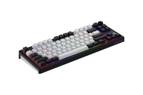 HATOR Skyfall 80 MAG ULTIMA 8K wireless tastatur Spil USB + RF Wireless + Bluetooth QWERTY US engelsk Sort, Hvid
