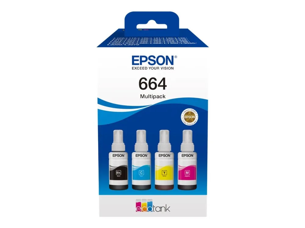 664 ECOTANK BLÆKFLASKER, MULTIPACK B/C/M/Y