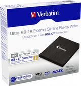 Verbatim Ultra HD 4K - Disk drev - BDXL Writer - 6x/4x - SuperSpeed USB 3.1 Gen 1 - ekstern