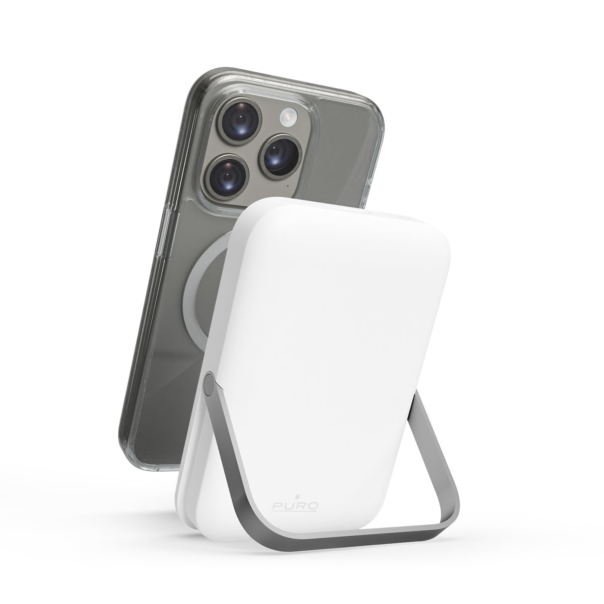 PURO Power Bank 5000 mAh med stander kompatibel med MagSafe