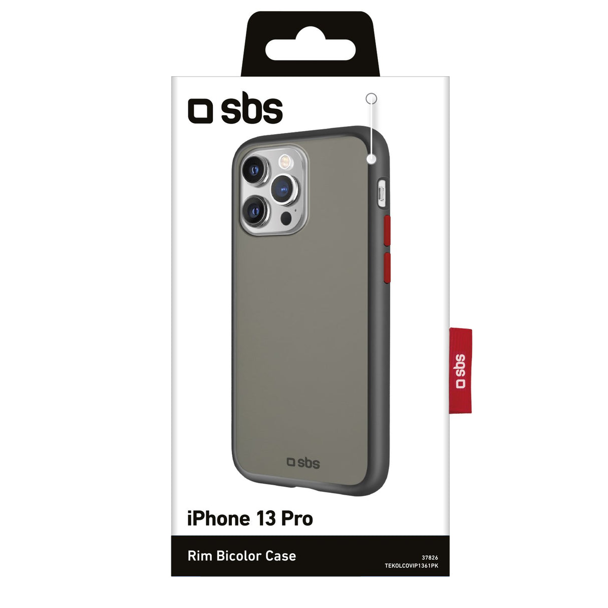 SBS Rim cover til iPhone 13 Pro®. Sort/rød