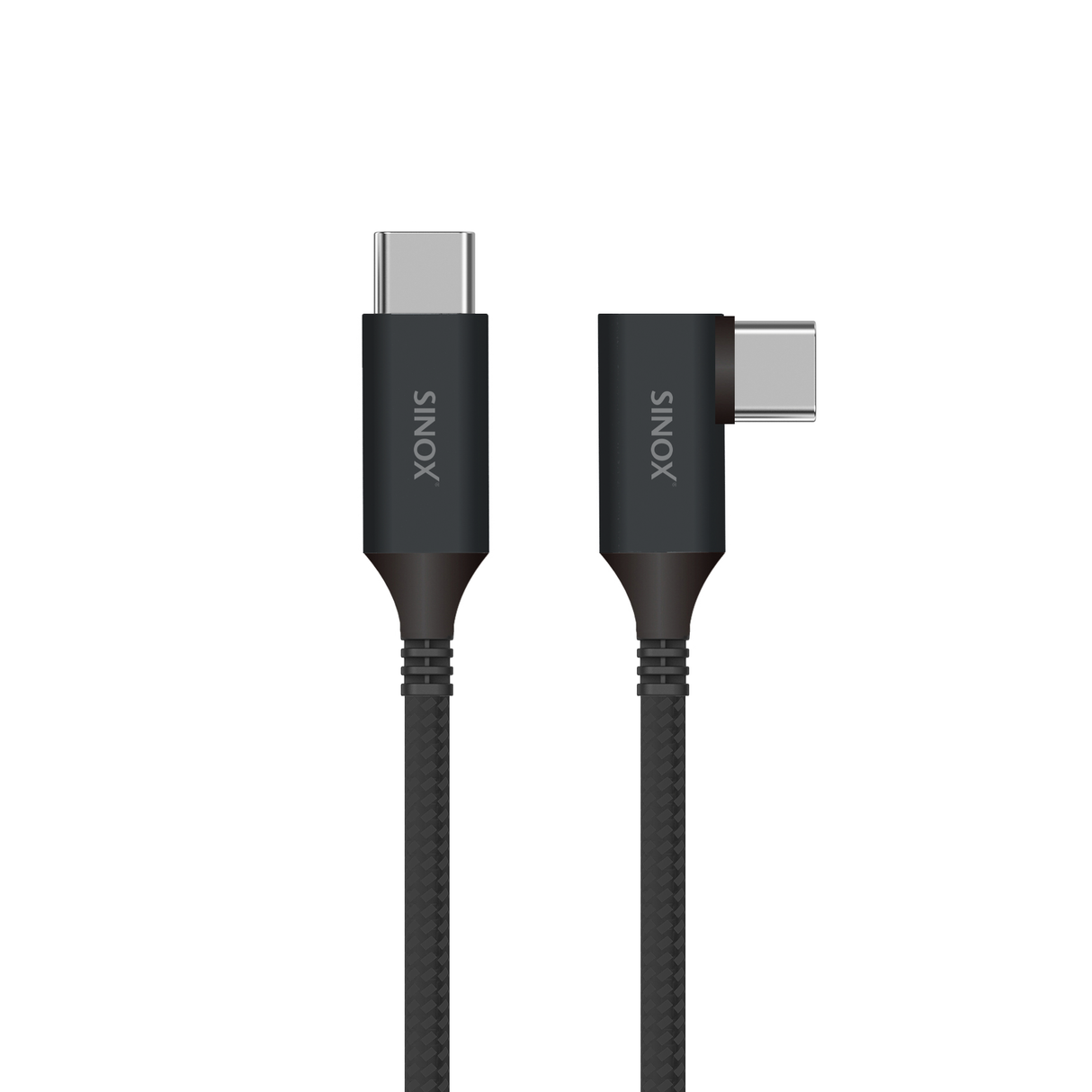 Sinox PRO USB C 3.2 Gen 2 vinklet kabel. 2m. Sort