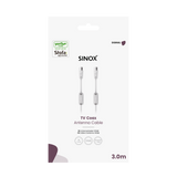 Sinox antennekabel. YouSee & Stofa godkendt. 5m. Hvid