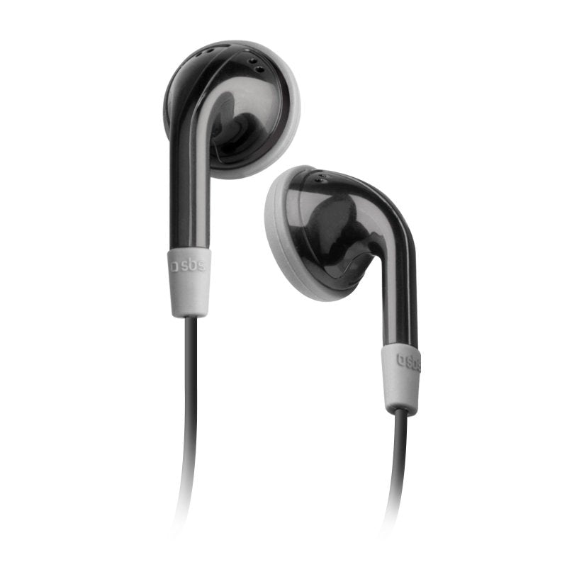 SBS Earset wired stereo Duo, jack 3,5 mm med mikrofon og svarknap. Sort