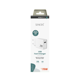 Sinox PRO 230V USB-A oplader 5W. Hvid