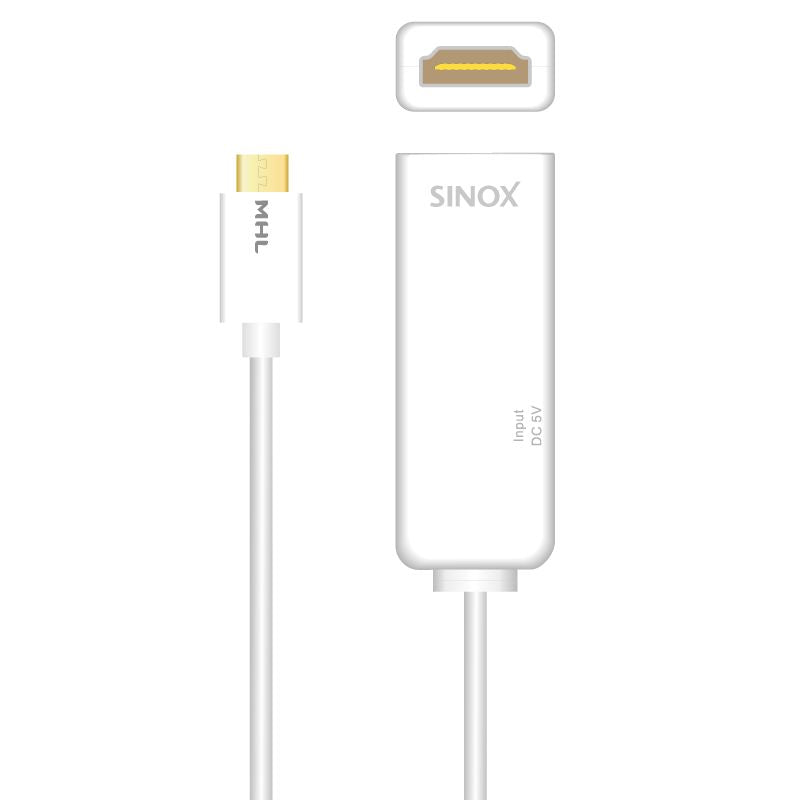 Sinox HDTV adapter. 0,2m. Hvid