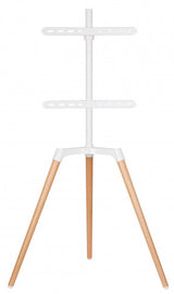 Tripod TV gulvstand med drejbar top. 42"-65". Lyst træ/hvid