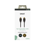 Sinox HDMI™ kabel 4K60Hz+E. 3m. Sort