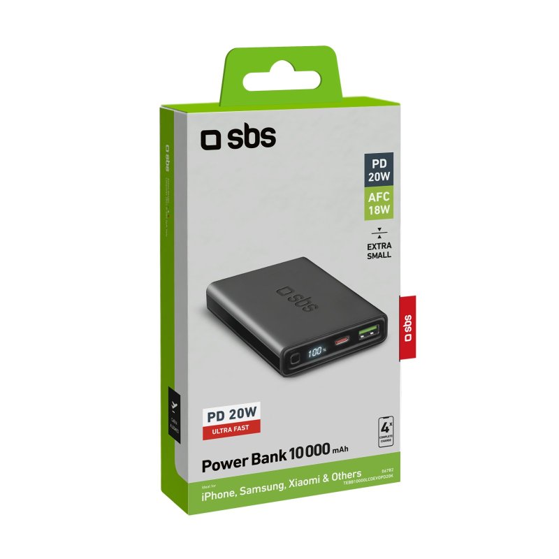 SBS powerbank 10.000 mAh. Sort