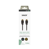 Sinox HDMI™ kabel 4K60Hz+E. 1m. Sort