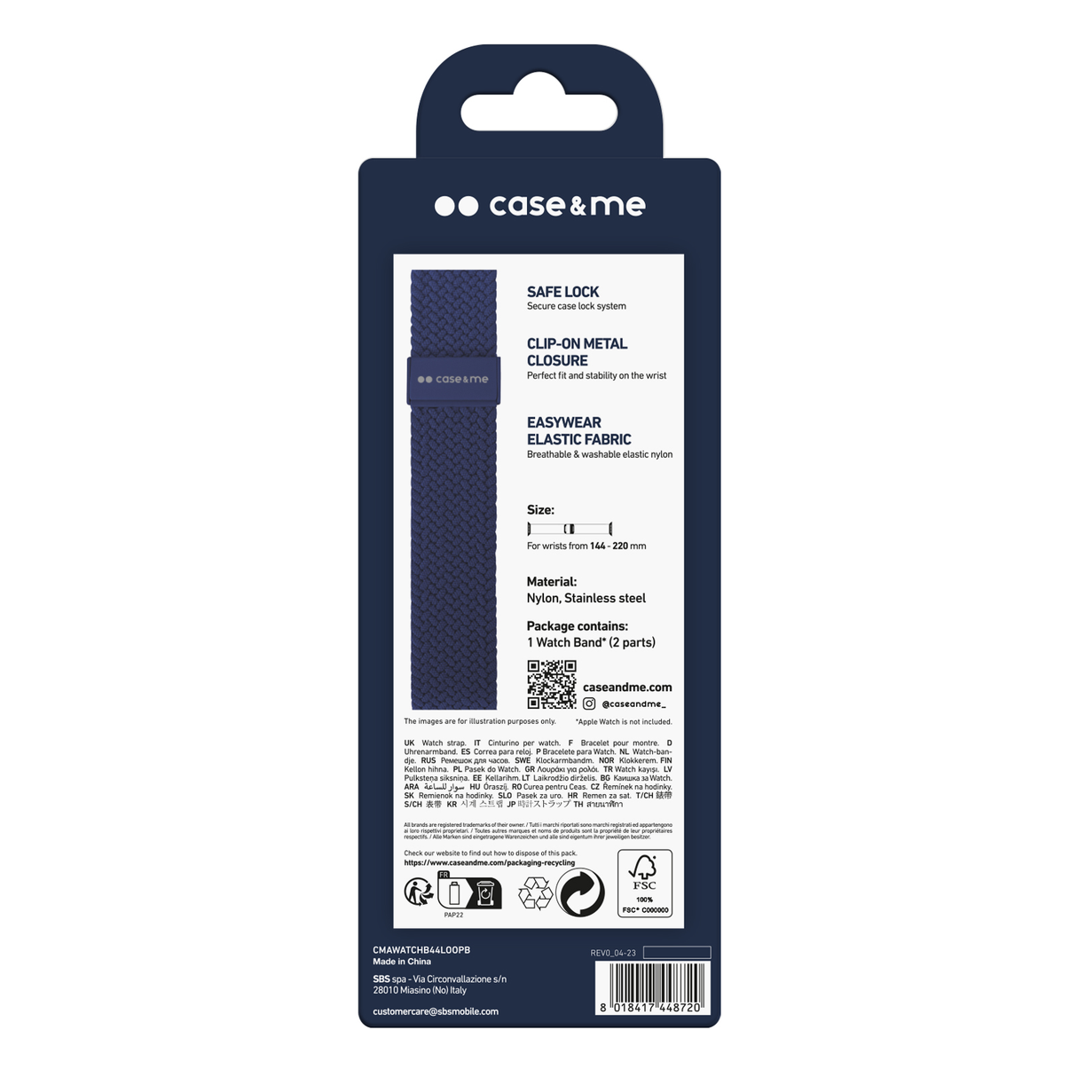 SBS Loop urrem til Apple Watch 42/44/45/49mm. Blå