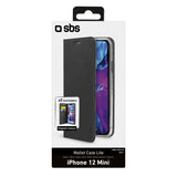 SBS Book Wallet Lite-etui til iPhone 12 Mini. Sort