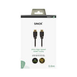 Sinox PRO HDMI™ kabel 8K60HZ+E. 3m. Sort