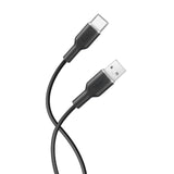 PURO Opladnings- og synkroniseringskabel SOFT fra USB-A til USB-C 1,5 m