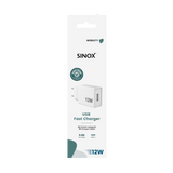 Sinox 230V USB-A oplader 12W. Hvid