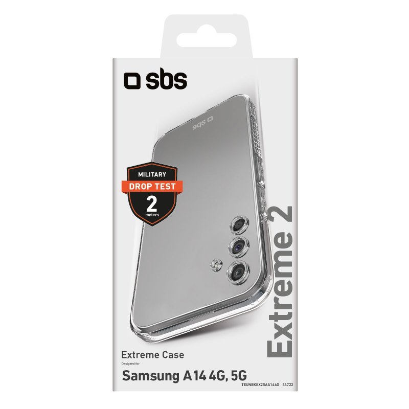 SBS Extreme X2 Cover til Samsung Galaxy A14 4G. Gennemsigtig