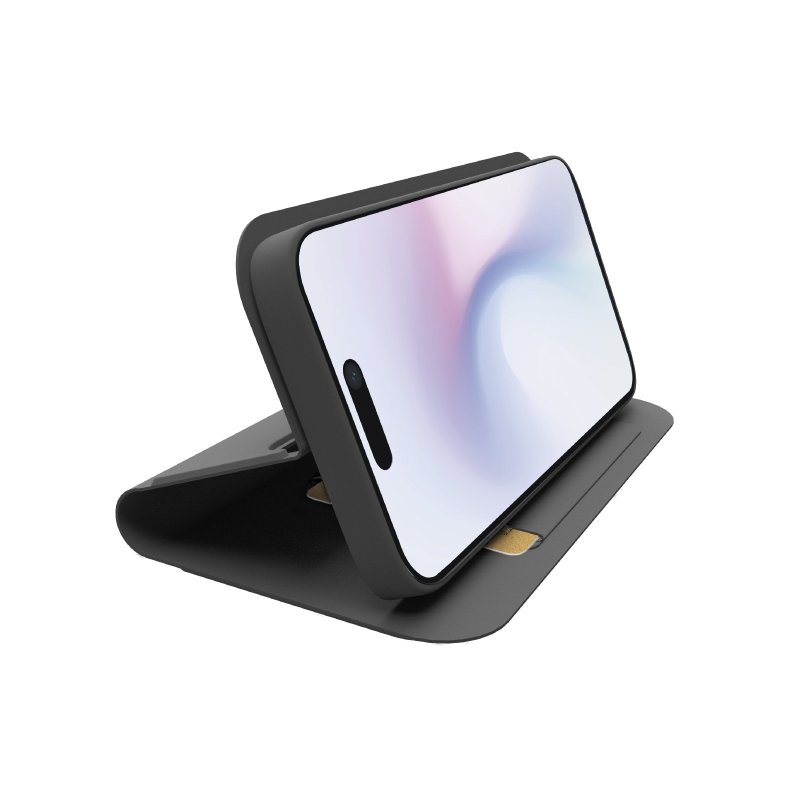 SBS-etui i bogstil med stativstøtte og soft touch-overflade til iPhone 16 Pro Max