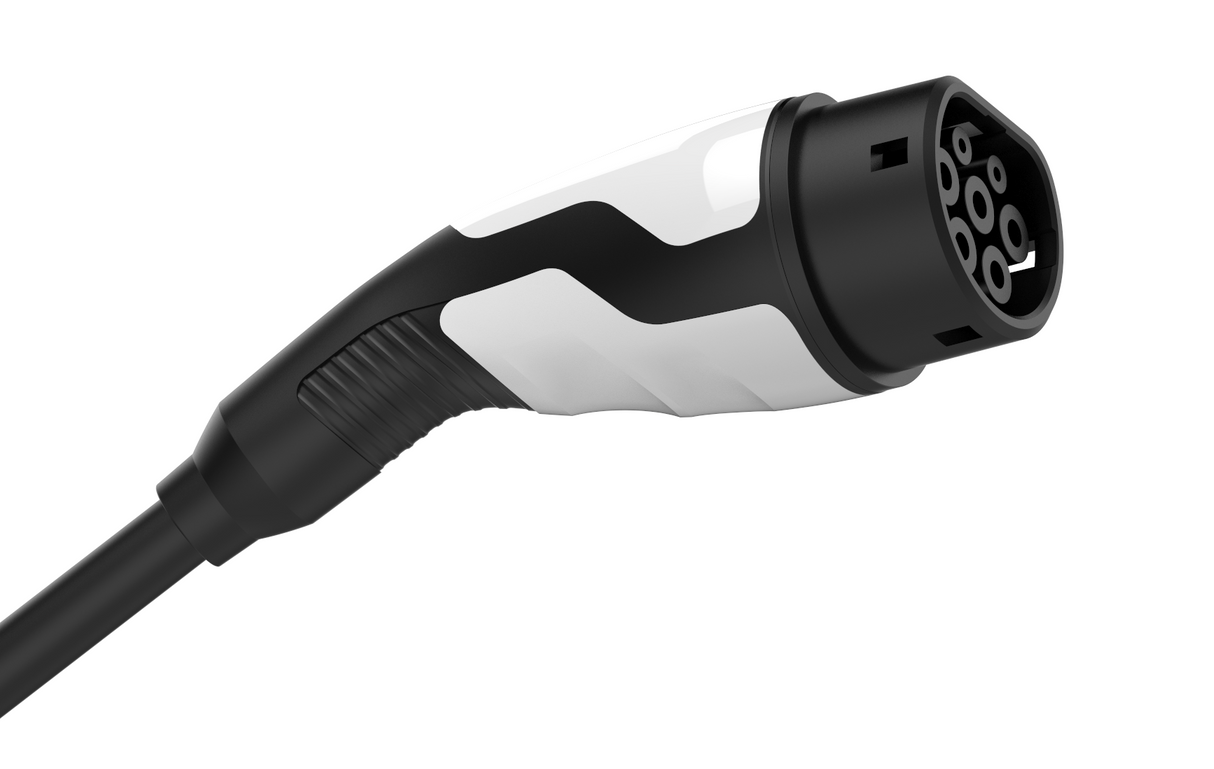 Sinox EV spiral ladekabel Mode 3. 32A 3 faser. 5m. Sort