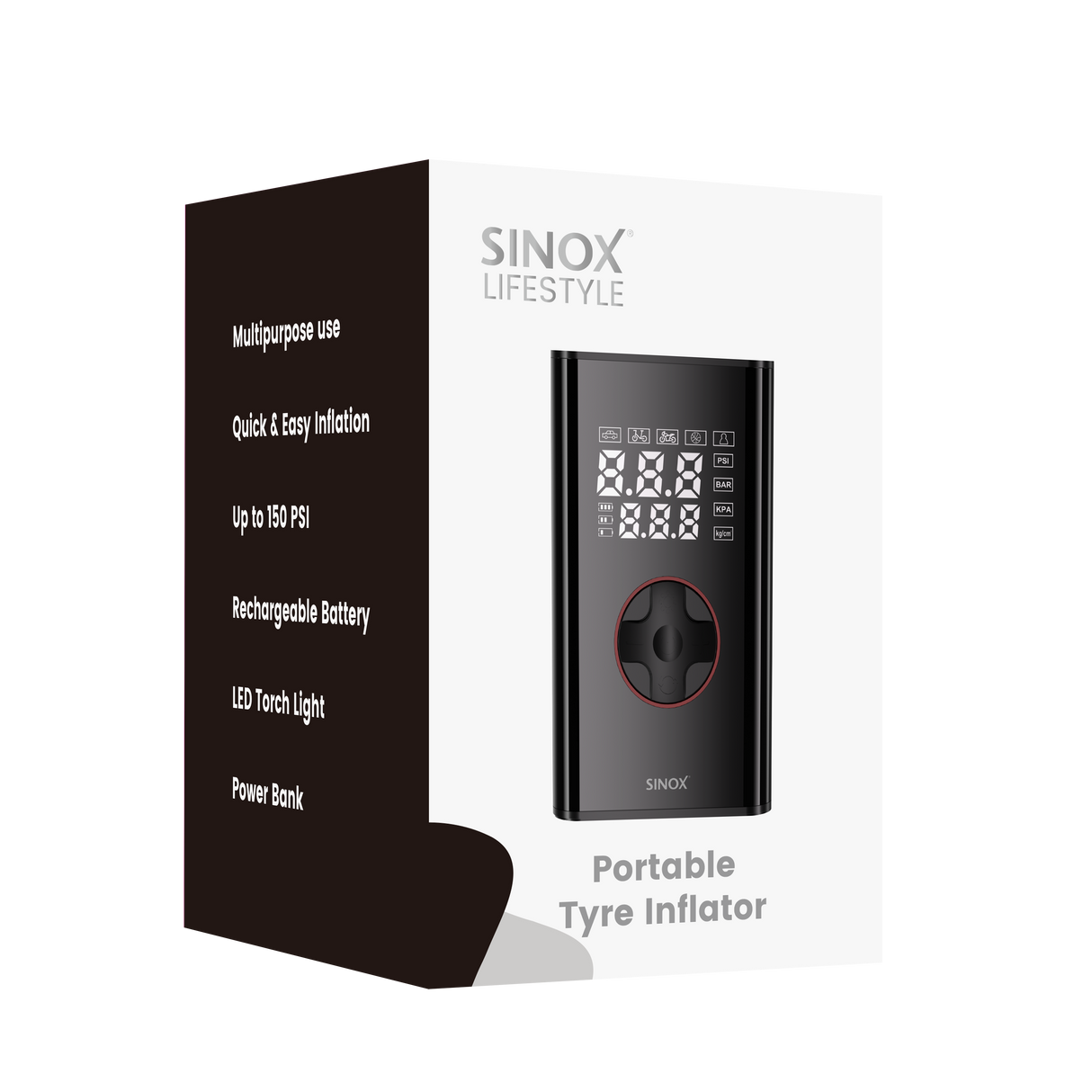 Sinox Lifestyle kompakt kompressor. Sort