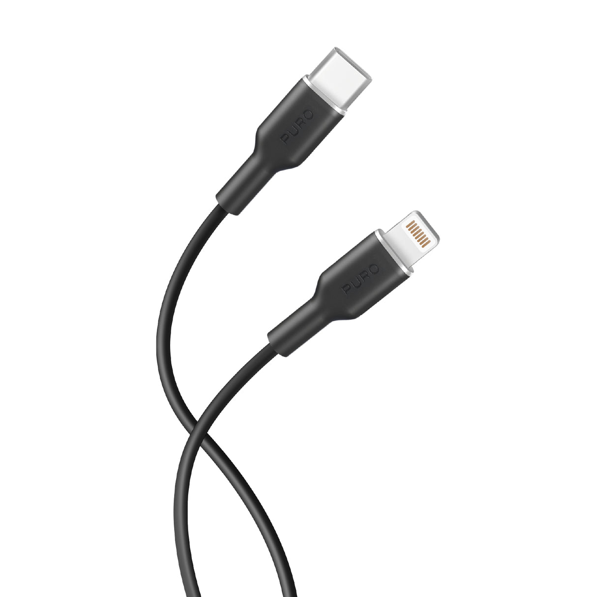 PURO SOFT-kabel til strøm- og datasynkronisering fra USB-C til Lightning 1,5 m
