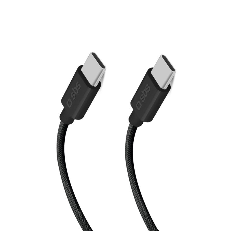 SBS USB-C 3.2 100W PD opladnings- og datakabel. 1.5m. Sort