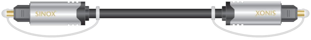 Sinox SHD optisk kabel. 3m. Sort