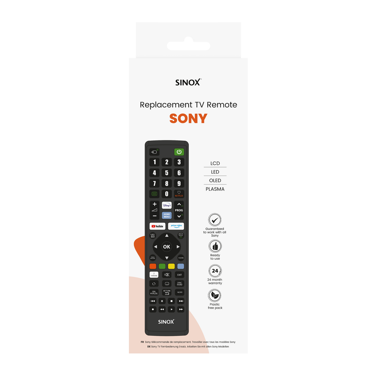 Sinox fjernbetjening til Sony