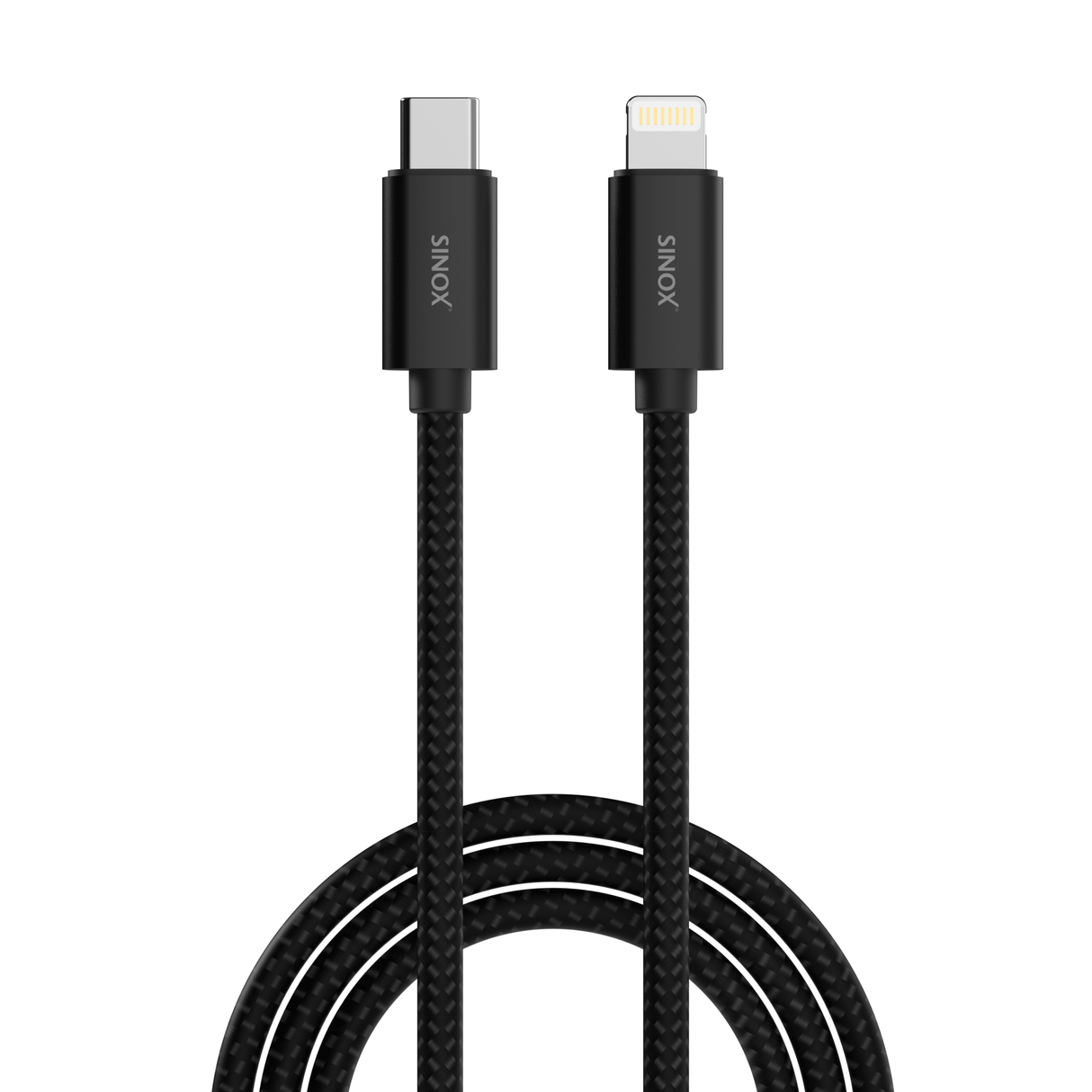 Sinox PRO USB C til Lightning magnetisk kabel. 1m. Sort