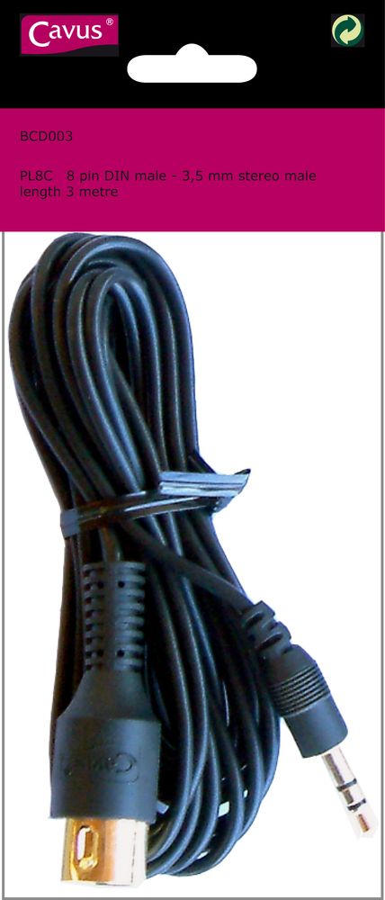 Cavus MP3 kabel. 3m. Sort